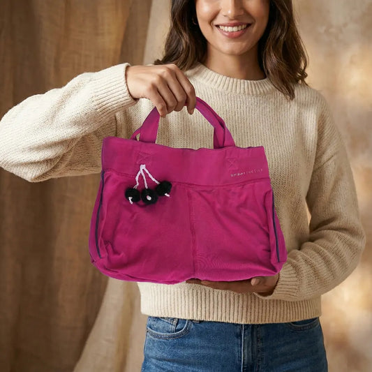 Stylish Upcycled Track Pants Handbag Tomato Red