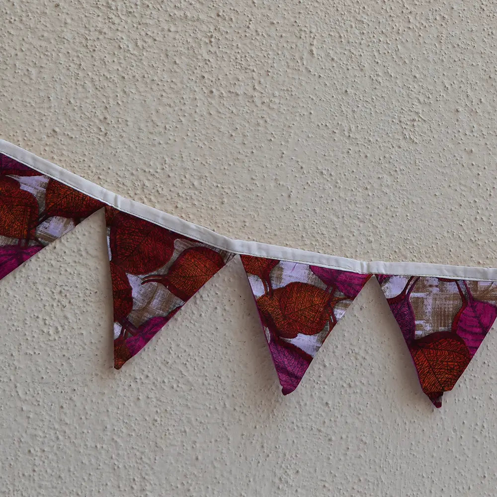 Upcycled Fabric Pennant – Cloth Pataka Leaf Design