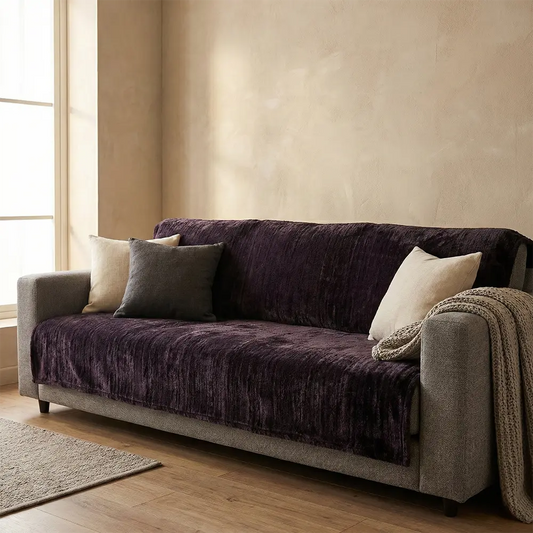 Upcycled Sofa Patti - Black and Brown Woven High-Pile Mat