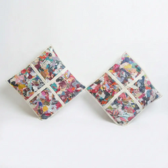 Eco-Friendly Upcycled Mixed Colourful Fabric Scrap Cushion Cover 16 x 16 Inch Pack of 2