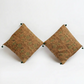 Eco-Friendly Upcycled Brown Saree Cushion Cover 16 x 16 Inch Pack of 2