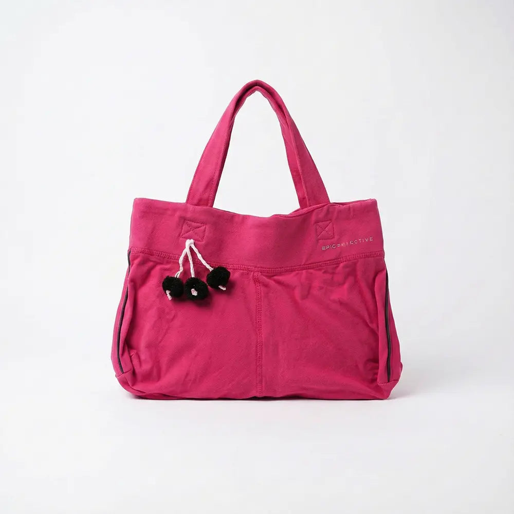 Stylish Upcycled Track Pants Handbag Tomato Red