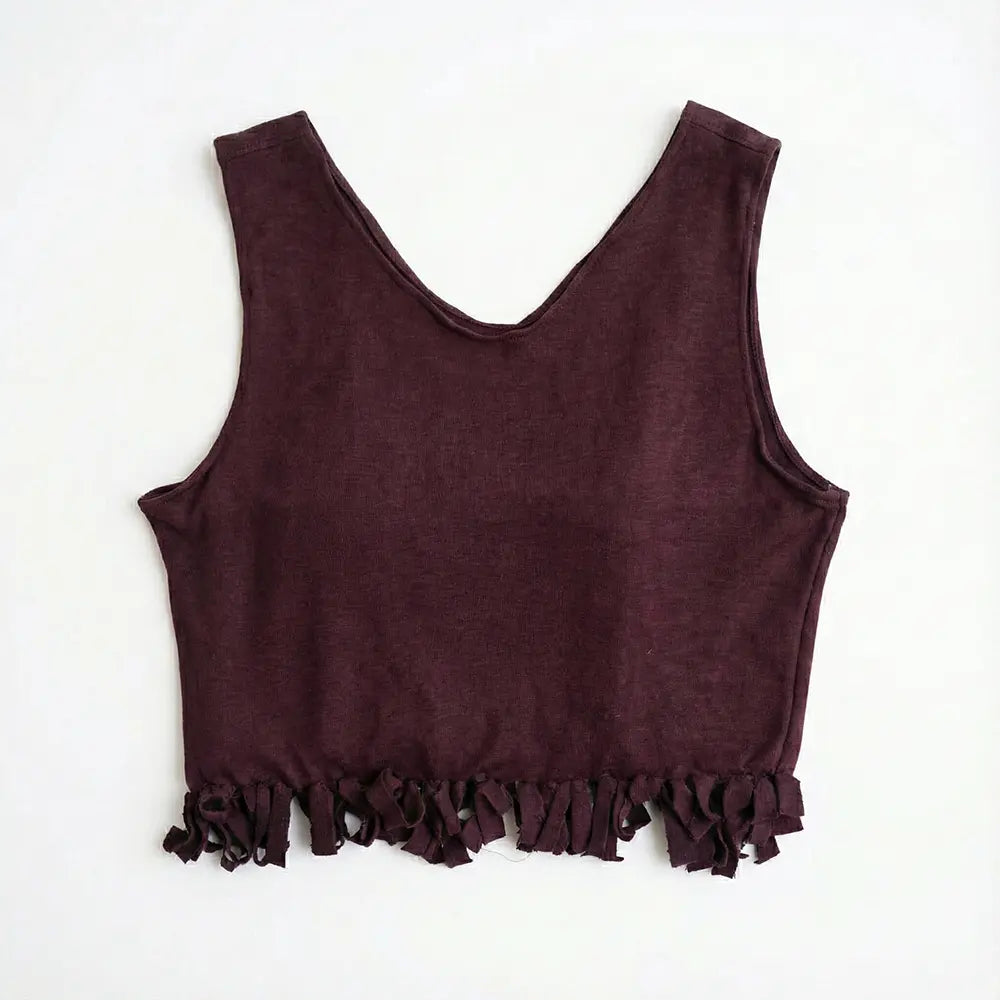 Handcrafted Multipurpose T-Shirt Bag - Maroon Dark Brown - Recycled