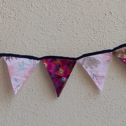 Upcycled Fabric Pennant – Pataka Multi color with  multi designs