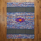 Upcycled Carpet - Multi-Color Striped Rag Rug with Charcoal Gray Bands