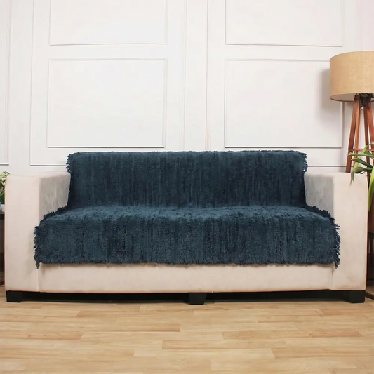 Upcycled Sofa Patti - Midnight Blue Textured Sofa Throw