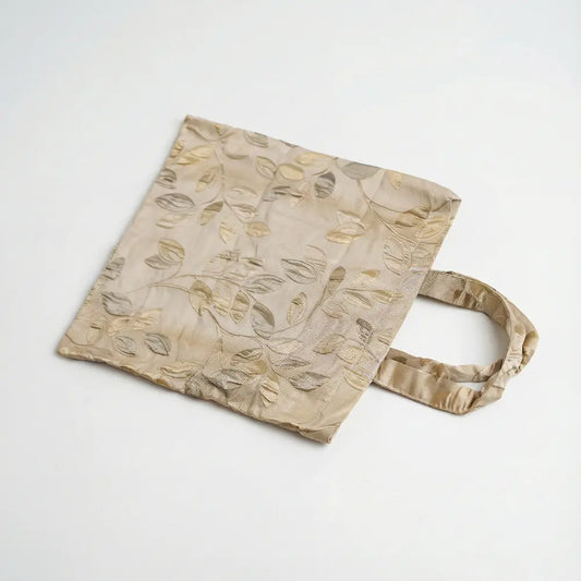 Vegetable Cloth Bag - Light Green and White Leaf Print