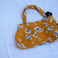 Stylish Upcycled Track Pants Handbag Tuemric yellow Flower bags