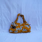 Stylish Upcycled Track Pants Handbag Tuemric yellow Flower bags
