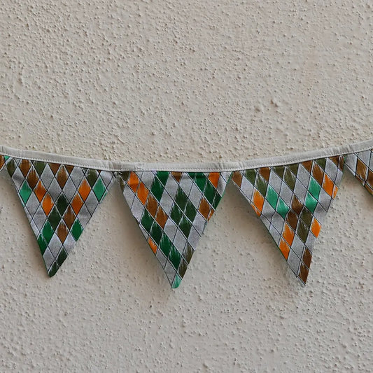Upcycled Fabric Pennant – Pataka Multicolor print design