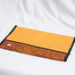 Upcycled Fabric Folder - Laptop Cover Forest green and brown striped texture